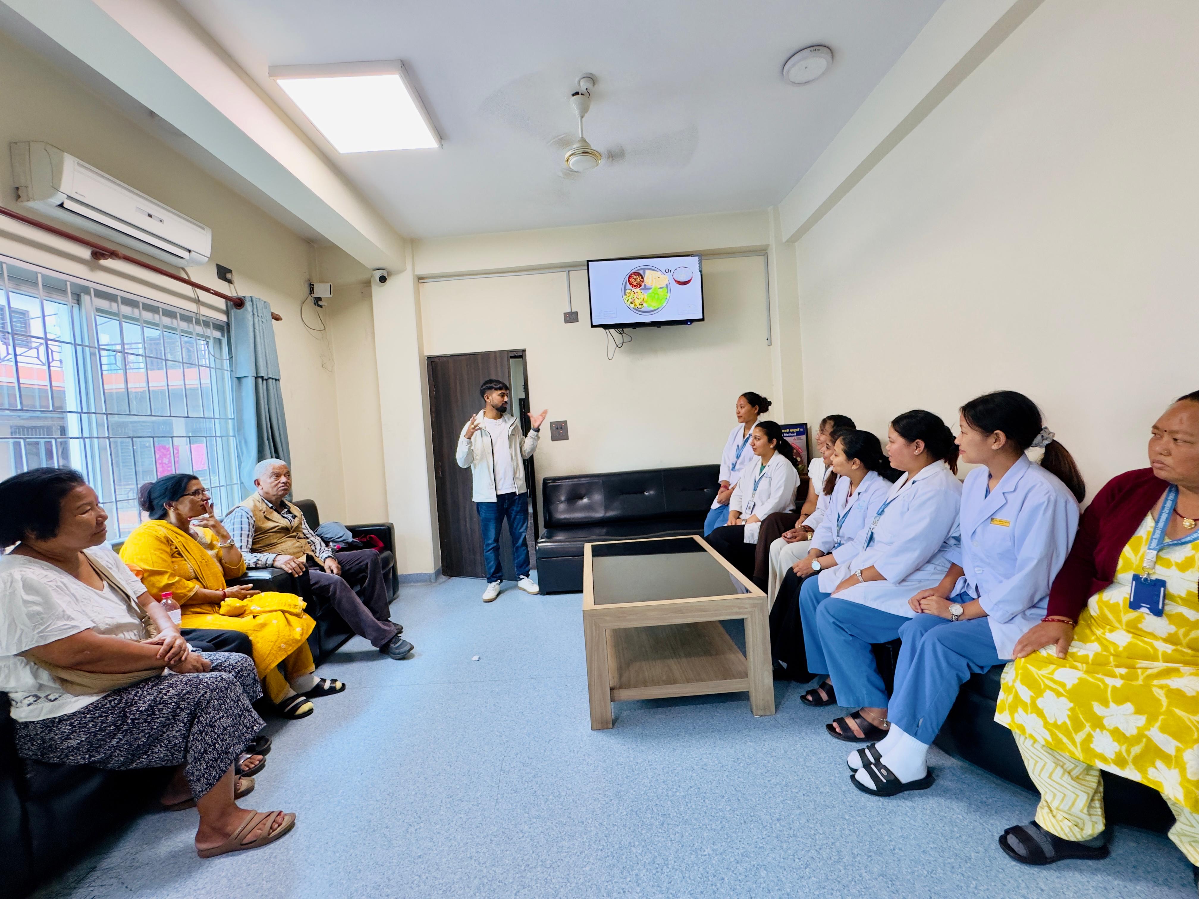 Training patients at the diabetic centre